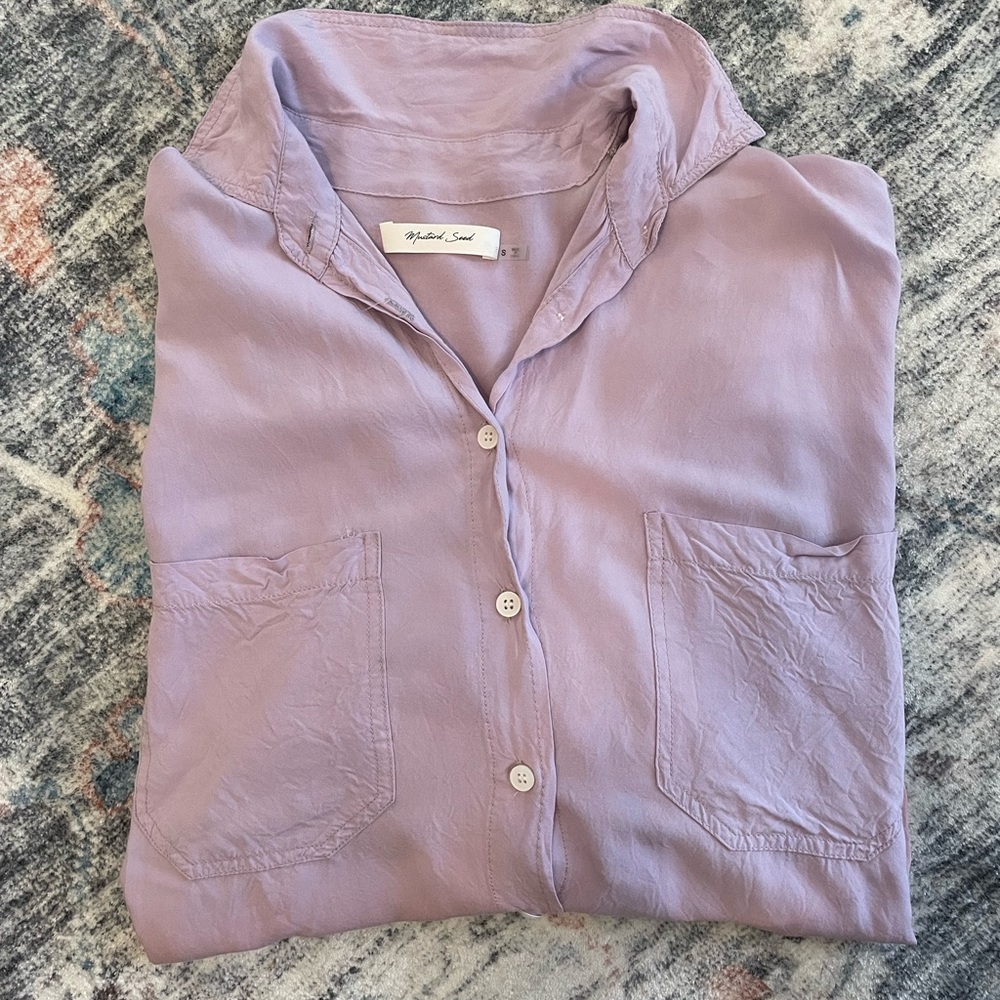 Ombré button down blouse-Small - Picture 2 of 3